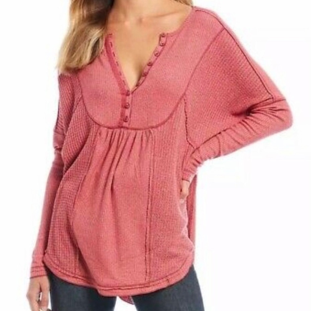 NWOT Free People Kai Thermal Tunic Henley